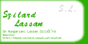 szilard lassan business card
